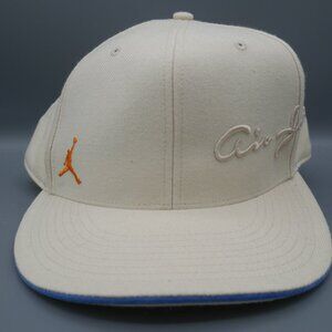 2004 Air Jordan Retro 5 V Script Tan Orange Fitted Hat Sz 7 5/8